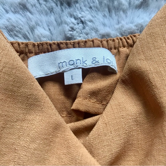 Monk and Lou romper with pockets mustard yellow from Plenty large cross front V - Picture 3 of 6